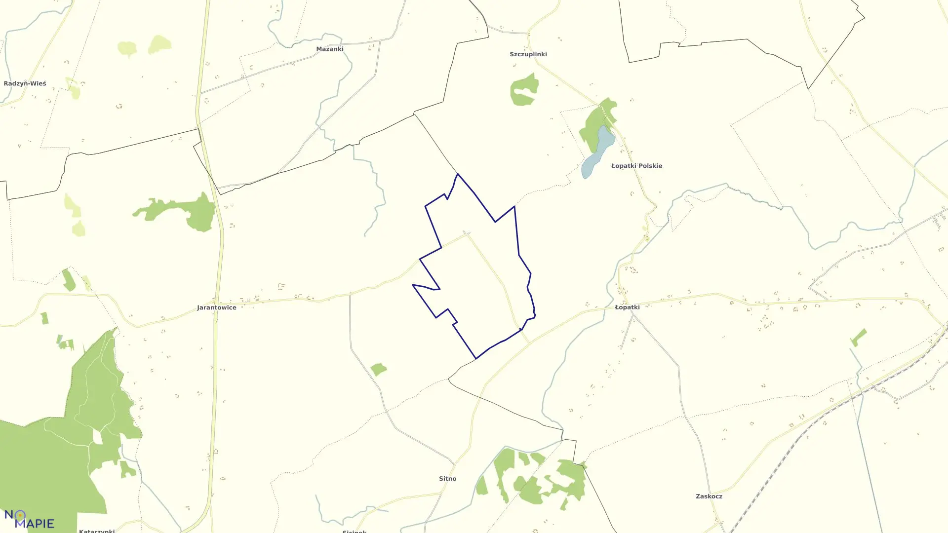 Mapa obrębu Małe Jarantowice w gminie Wąbrzeźno